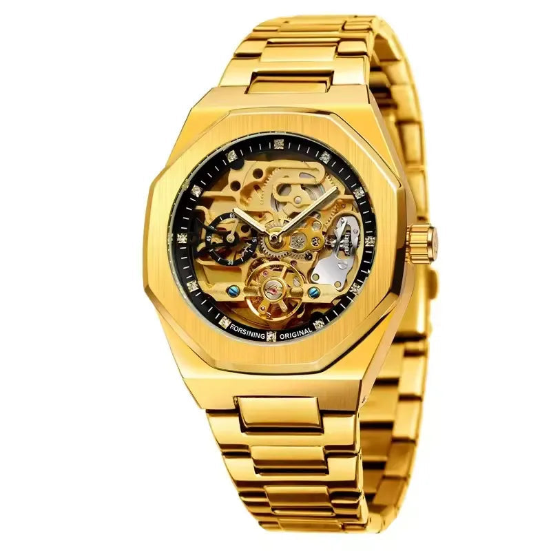 Pulseira premium em aço inoxidável com acabamento escovado