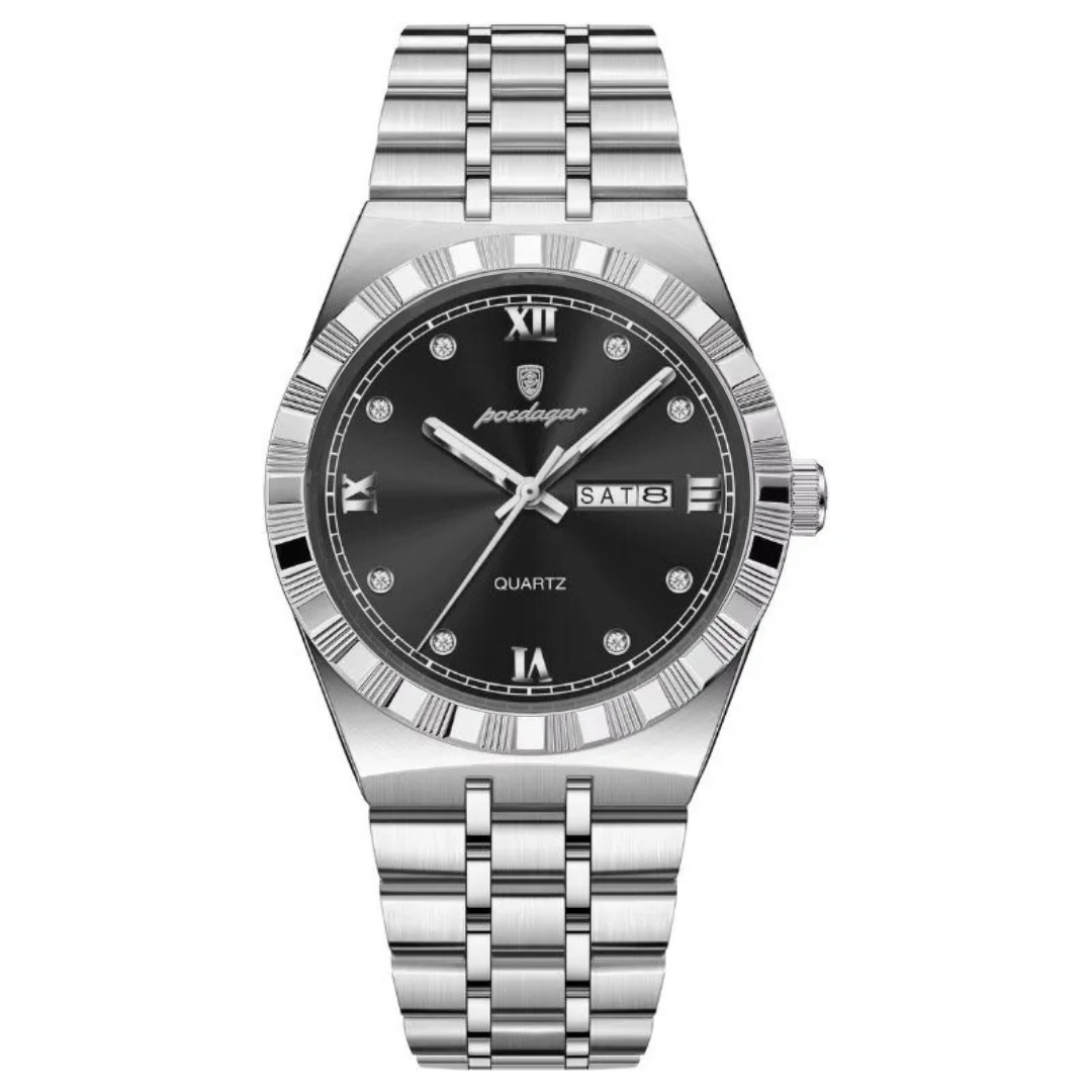 Noble™ R003 com pulseira de aço e mostrador elegante