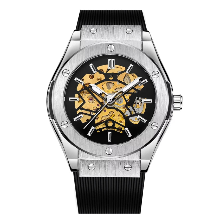 Noble™ V003 com mostrador esqueleto e pulseira em silicone