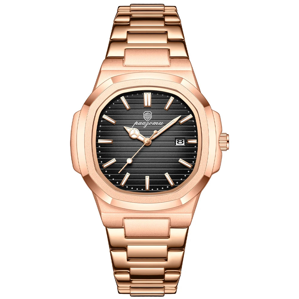 Relógio masculino de luxo com pulseira ajustável para conforto absoluto.