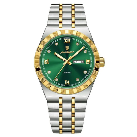 Mostrador com numeração romana e ponteiros luminosos