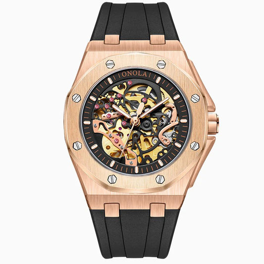 Relógio Noble™ V005 automático com pulseira de silicone e design imponente
